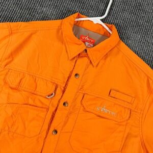 Habit Shirt Mens Large Orange Short Sleeve Performance Fishing Solar Factor UPF